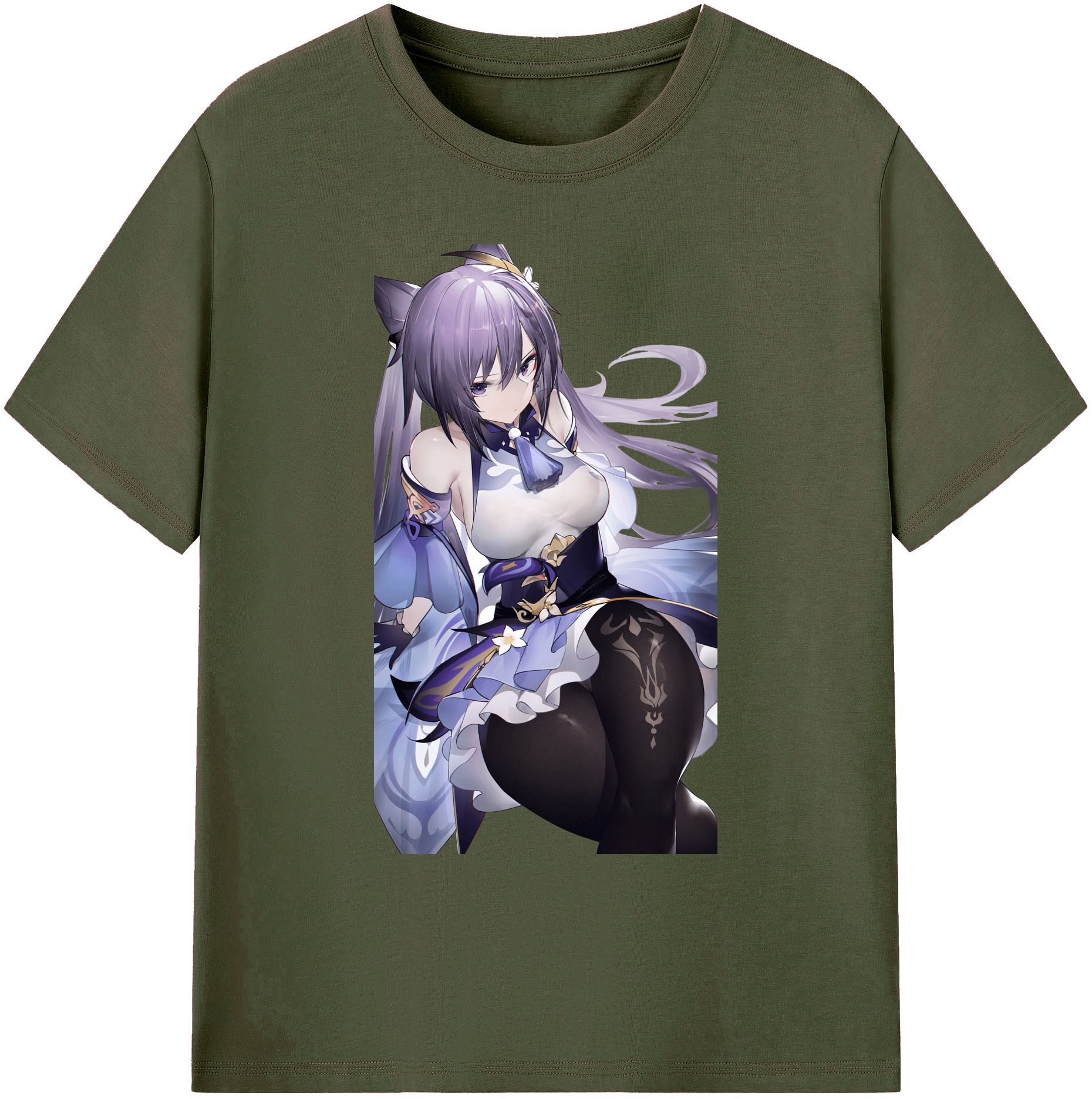 げんし神 刻晴 こくせい genshin Kokusei 綿100％ メンズ半袖Tシャツ｜肌触りやわらか＆通気性